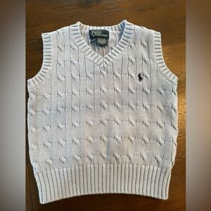 Polo by Ralph Lauren Blue Cable Knit Sweater Vest 4t Boys Spring Easter Preppy!